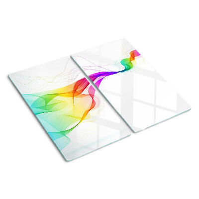 Planche à découper verre Vagues de couleurs arc-en-ciel