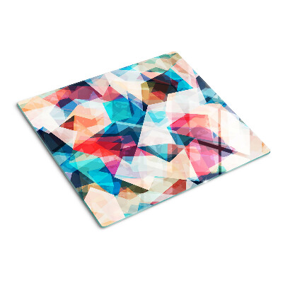 Planche à découper verre Géométries abstraites aux couleurs pastel