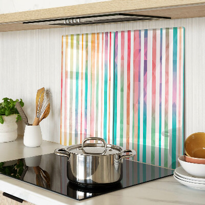 Planche à découper en verre Rayures colorées aux nuances de l'arc-en-ciel