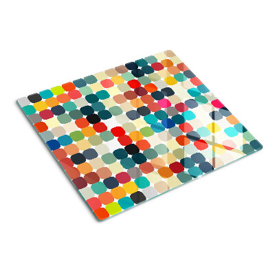 Planche à découper verre Cercles colorés dans une grille