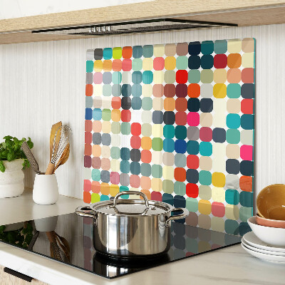 Planche à découper verre Cercles colorés dans une grille