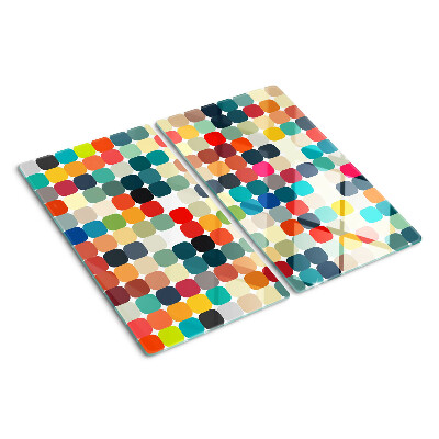 Planche à découper verre Cercles colorés dans une grille