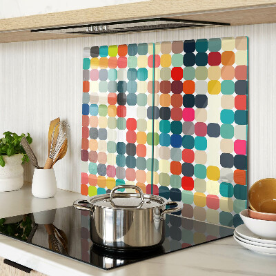 Planche à découper verre Cercles colorés dans une grille