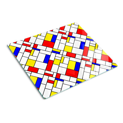 Planche à découper verre Géométrie à la manière de Mondrian