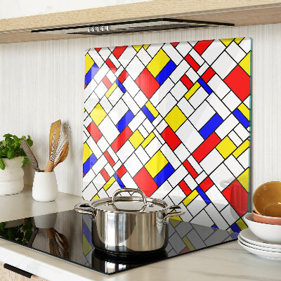 Planche à découper verre Géométrie à la manière de Mondrian
