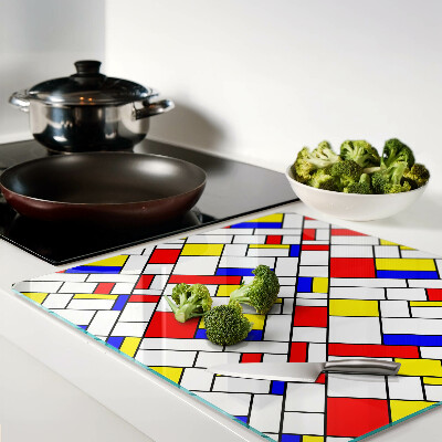 Planche à découper verre Géométrie à la manière de Mondrian
