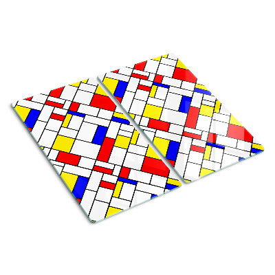 Planche à découper verre Géométrie à la manière de Mondrian