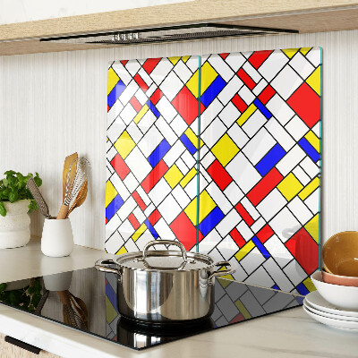 Planche à découper verre Géométrie à la manière de Mondrian