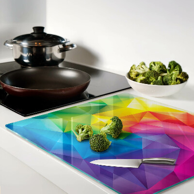 Planche à découper verre Géométrie colorée aux nuances de l'arc-en-ciel