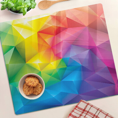 Planche à découper verre Géométrie colorée aux nuances de l'arc-en-ciel
