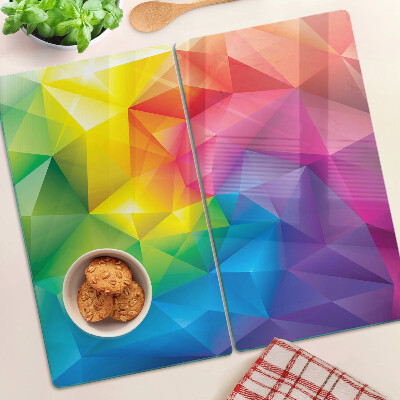 Planche à découper verre Géométrie colorée aux nuances de l'arc-en-ciel