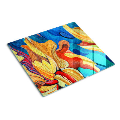 Planche à découper en verre Fleurs colorées sur un fond abstrait