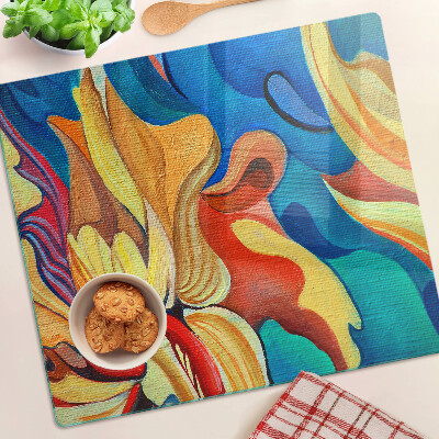 Planche à découper en verre Fleurs colorées sur un fond abstrait