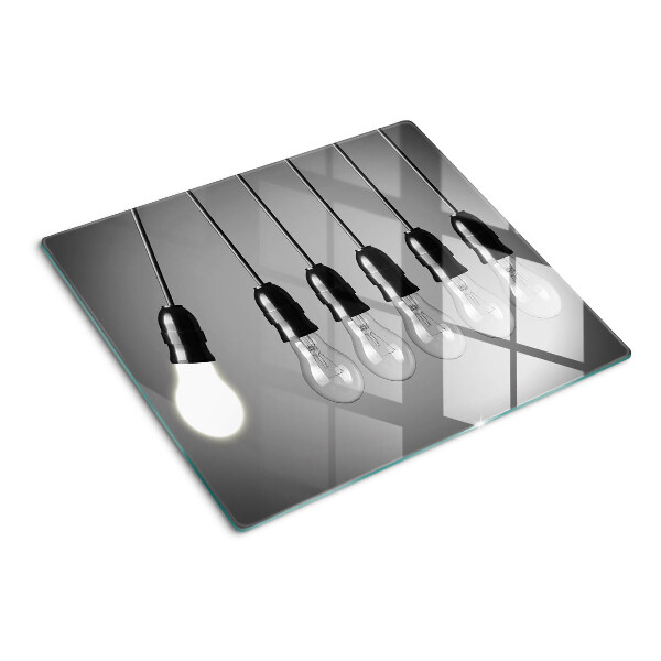 Planche à découper en verre Ampoules sur câbles