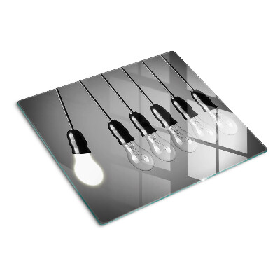 Planche à découper en verre Ampoules sur câbles