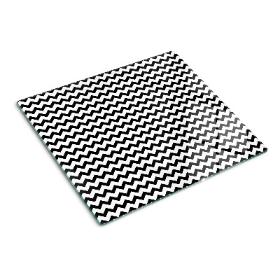 Planche à découper verre Zigzags en noir et blanc