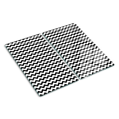 Planche à découper verre Zigzags en noir et blanc