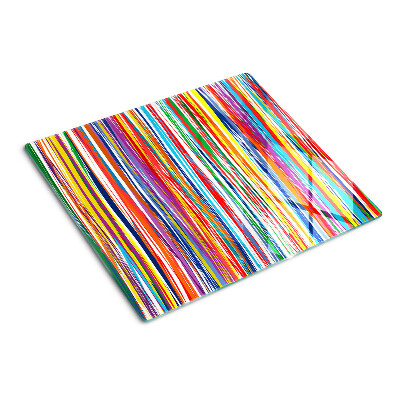 Planche à découper verre Rayures colorées dans différentes nuances