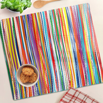 Planche à découper verre Rayures colorées dans différentes nuances