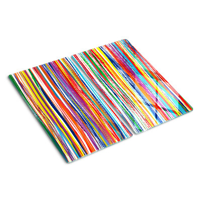 Planche à découper verre Rayures colorées dans différentes nuances