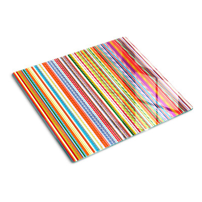 Planche à découper verre Rayures colorées