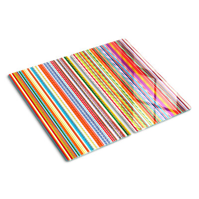 Planche à découper verre Rayures colorées