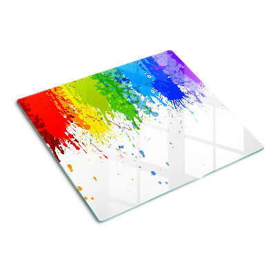 Planche à découper en verre Taches de peinture colorées
