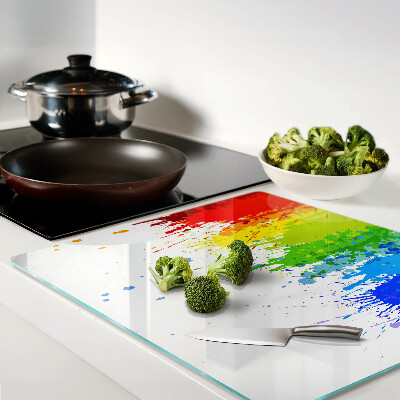 Planche à découper en verre Taches de peinture colorées