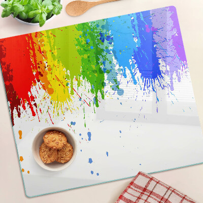 Planche à découper en verre Taches de peinture colorées