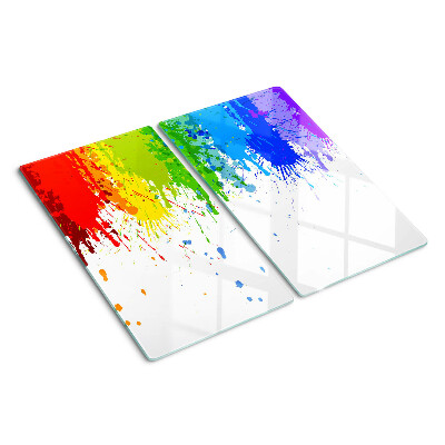 Planche à découper en verre Taches de peinture colorées