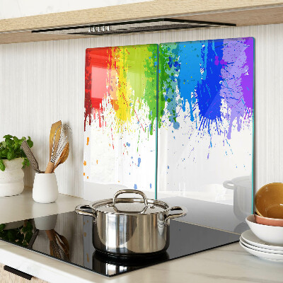 Planche à découper en verre Taches de peinture colorées