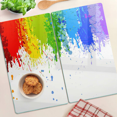 Planche à découper en verre Taches de peinture colorées