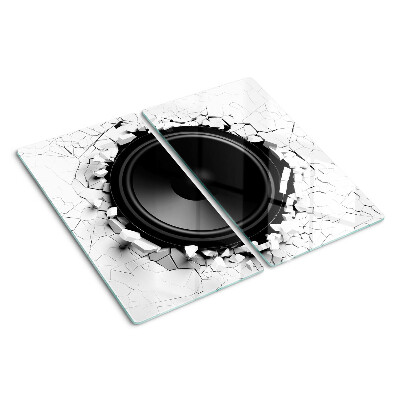 Planche à découper en verre Haut-parleur dans un mur cassé