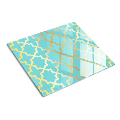 Planche à découper verre Motif arabesque dans les tons de bleu
