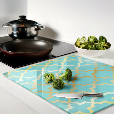 Planche à découper verre Motif arabesque dans les tons de bleu