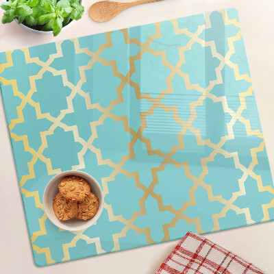 Planche à découper verre Motif arabesque dans les tons de bleu