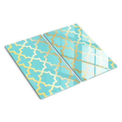 Planche à découper verre Motif arabesque dans les tons de bleu
