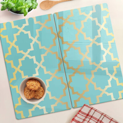 Planche à découper verre Motif arabesque dans les tons de bleu