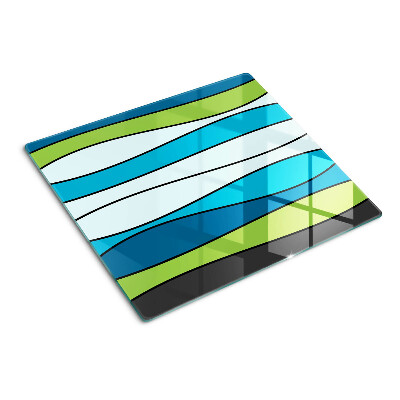 Planche à découper verre Des vagues aux nuances de bleu et de vert