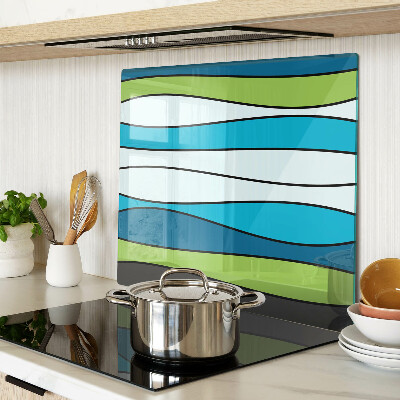 Planche à découper verre Des vagues aux nuances de bleu et de vert