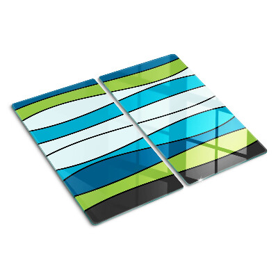 Planche à découper verre Des vagues aux nuances de bleu et de vert