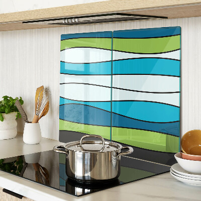 Planche à découper verre Des vagues aux nuances de bleu et de vert