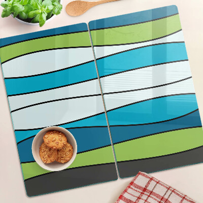 Planche à découper verre Des vagues aux nuances de bleu et de vert