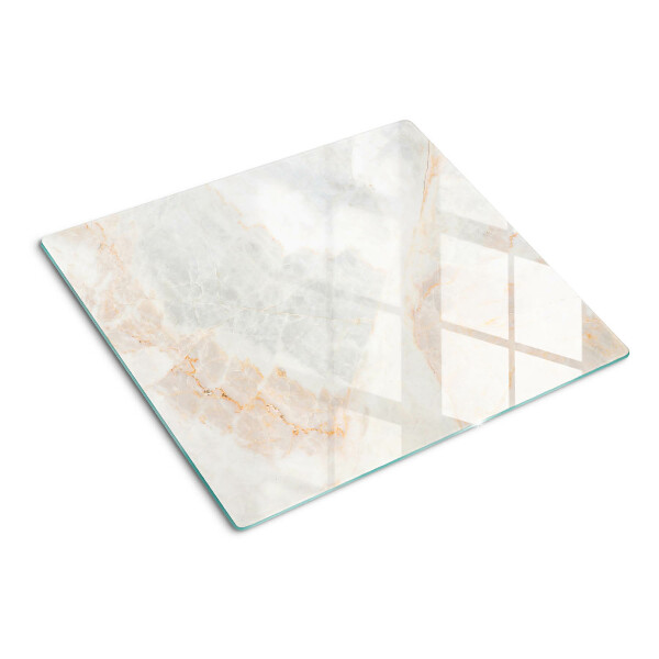Planche à découper en verre Motif en marbre avec des veines dorées