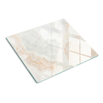 Planche à découper en verre Motif en marbre avec des veines dorées