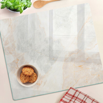 Planche à découper en verre Motif en marbre avec des veines dorées