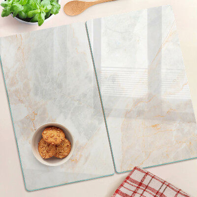 Planche à découper en verre Motif en marbre avec des veines dorées
