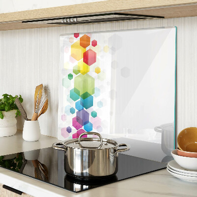 Planche à découper en verre Hexagones colorés en arrière-plan