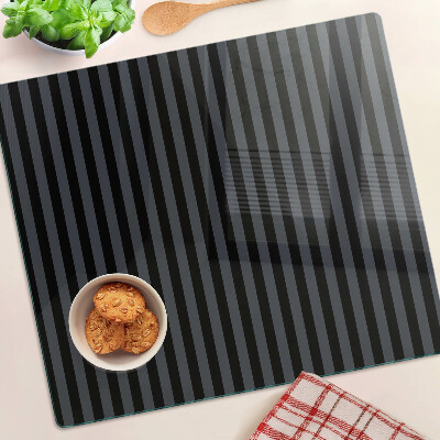 Planche à découper en verre Rayures verticales dans les tons de gris