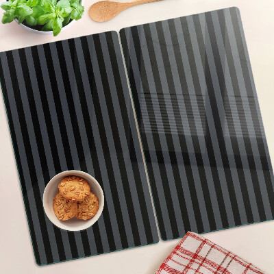 Planche à découper en verre Rayures verticales dans les tons de gris